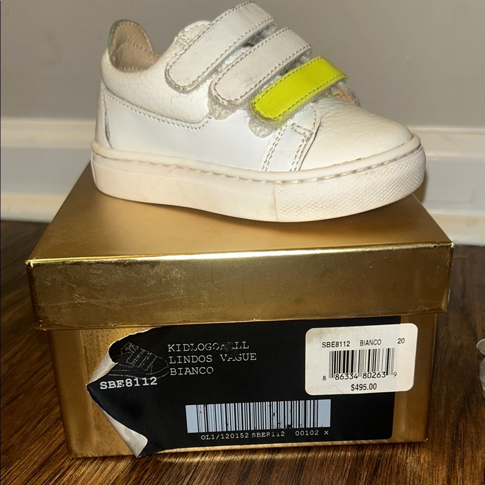 Giuseppe Zanotti Yellow and Cream Sneakers with Velcro Straps
